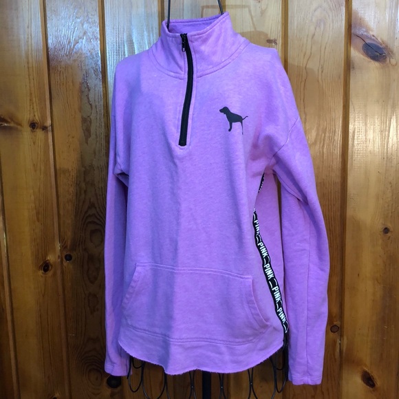 PINK Victoria’s Secret purple quarter zip sweatshirt pullover top size XS causal - Picture 1 of 7